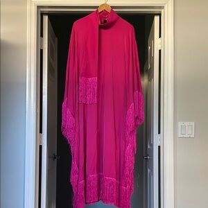 Vibrant Pink Fringe Shawl